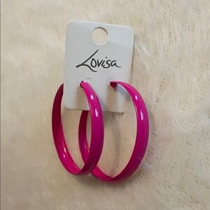 Pink Hoop Earrings